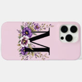 Lavendelblut: Mit Monogramm erste "M" Case-Mate iPhone Hülle (Rückseite (Horizontal))