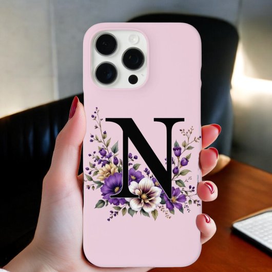 Lavendelblut: Mit Monogramm erste "N" Case-Mate iPhone Hülle
