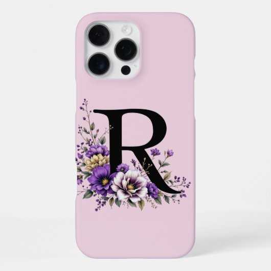 Lavendelblut: Mit Monogramm erste "R" iPhone Hülle (Rückseite)