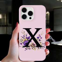 Lavendelblut: Mit Monogramm erste Zeile "X" iPhone 16 Pro Max Hülle