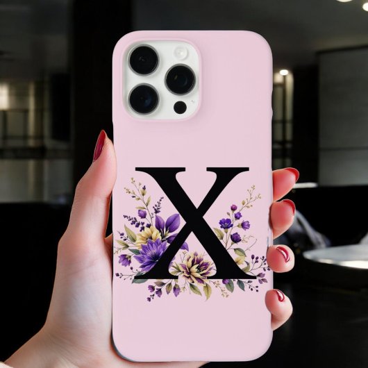 Lavendelblut: Mit Monogramm erste Zeile "X" Case-Mate iPhone Hülle