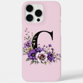 Lavendelblut: Mit Monogramm erster Buchstabe "C" Case-Mate iPhone Hülle (Rückseite)