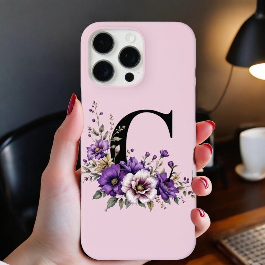 Lavendelblut: Mit Monogramm erster Buchstabe "C" Case-Mate iPhone Hülle