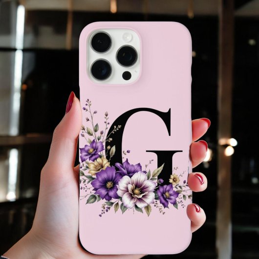 Lavendelblut: Mit Monogramm erster Buchstabe "G" Case-Mate iPhone Hülle