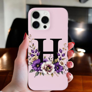 Lavendelblut: Mit Monogramm erster Buchstabe "H" iPhone 16 Pro Max Hülle
