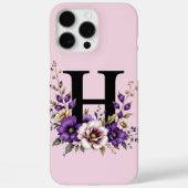Lavendelblut: Mit Monogramm erster Buchstabe "H" Case-Mate iPhone Hülle (Rückseite)