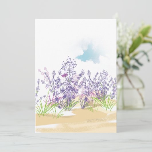 Lavendelblüte Karte (Stehend Vorderseite)
