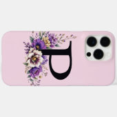 Lavendelblüte: Mit Monogramm erste "P" Case-Mate iPhone Hülle (Rückseite (Horizontal))