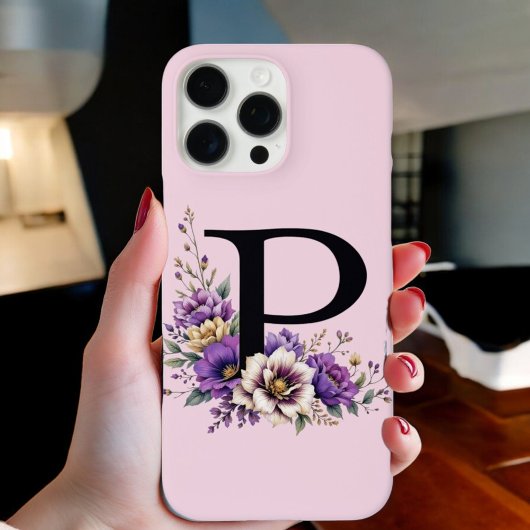 Lavendelblüte: Mit Monogramm erste "P" Case-Mate iPhone Hülle