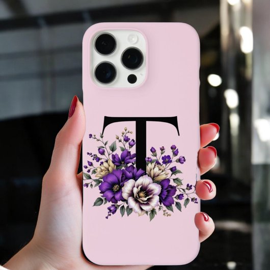 Lavendelblüte: Mit Monogramm erste 'T' Case-Mate iPhone Hülle