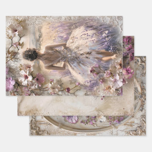 Lavendelblüte, schweres Decoupage-Papier  Geschenkpapier Set