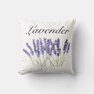 Lavendelblüten Aquarell Kräuter lila chic thro Kissen