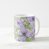 Lavendelblüten-Blumig Kaffeetasse (VorderseiteRechts)