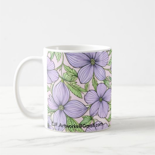 Lavendelblüten-Blumig Kaffeetasse (Links)