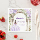 Lavendelblüten-Bogenkleid Sweet 16 Lunch Serviette (Beispiel)