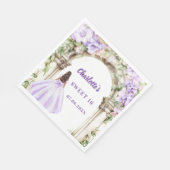 Lavendelblüten-Bogenkleid Sweet 16 Lunch Serviette (Ecke)