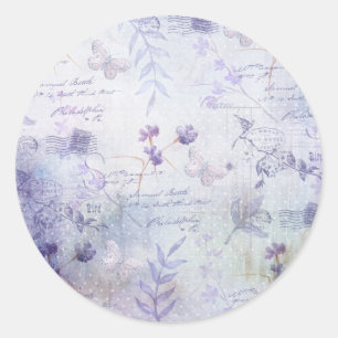 Lavendelblüten Decoupage Runder Aufkleber