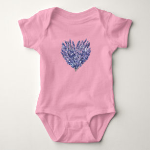 Lavendelblüten Herz Baby Strampler