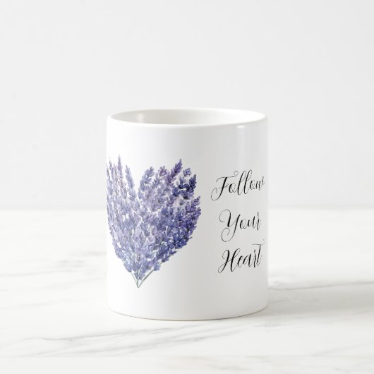 Lavendelblüten Herz Kaffeetasse (Mittel)