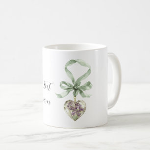 Lavendelblüten Leben ist Traum Herz Minze Band Kaffeetasse