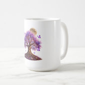 Lavendelblüten-Mondbaum-Tasse Kaffeetasse (VorderseiteRechts)