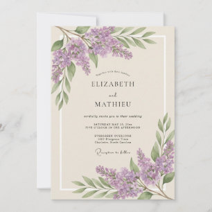 Lavendelblüten Romantische Hochzeit Einladung
