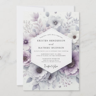 Lavendelblüten-Romanze-Hochzeit Einladung
