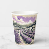 Lavendelblüten Serenity Tasse Pappbecher (Rückseite)