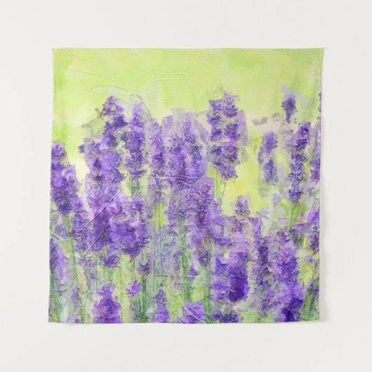 Lavendelblütengelb Lila Blume Wandteppich (Vorderseite)