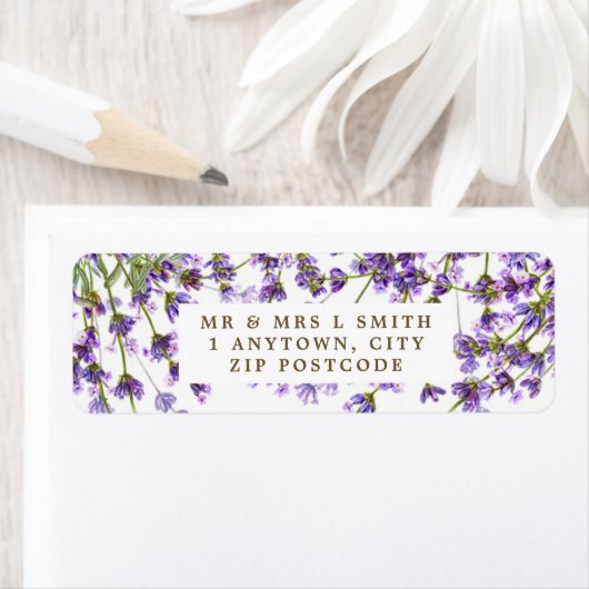Lavendelblütenhochzeit und Rücksendeadresse (Insitu)