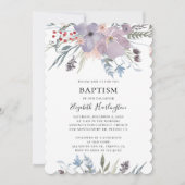 Lavendelblütentaufe. Lila Blumen. botanisch Einladung (Vorderseite)