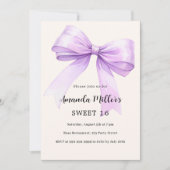 Lavendelbogencreme elegant Sweet 16 Einladung (Vorderseite)