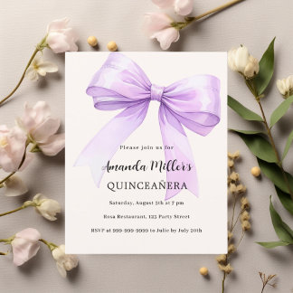 Lavendelbrasse Einladung Quinceanera