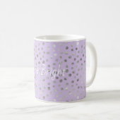 Lavendelbrise Silberpunkte Kaffeetasse (VorderseiteRechts)