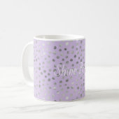 Lavendelbrise Silberpunkte Kaffeetasse (Vorderseite Links)