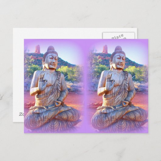 Lavendelbuddhas meditieren postkarte (Vorne/Hinten)