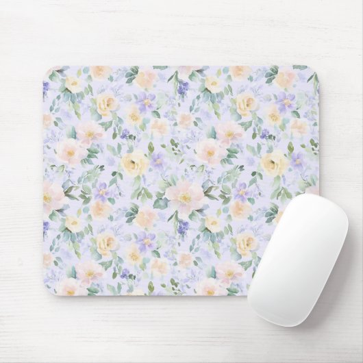Lavendelcreme-Blüten Mousepad (Mit Mouse)