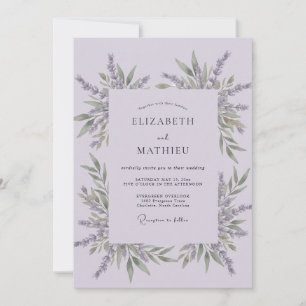 Lavendelduftende Provence-Hochzeit Einladung