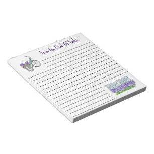 Lavendelfahrrad und Garten 5,5" x 6" Notepad Notizblock