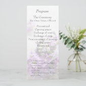 Lavendelfarbene Blume verblassen Hochzeitsprogramm Programm (Stehend Vorderseite)
