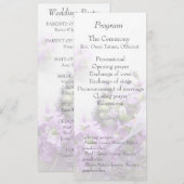 Lavendelfarbene Blume verblassen Hochzeitsprogramm Programm (Vorne/Hinten)