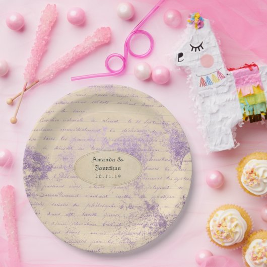 Lavendelfarbenhochzeit Pappteller (Party)