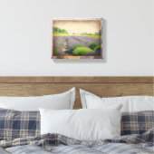 Lavendelfarm - gestörte, ummantelte Canvas Leinwanddruck (Insitu (Schlafzimmer))