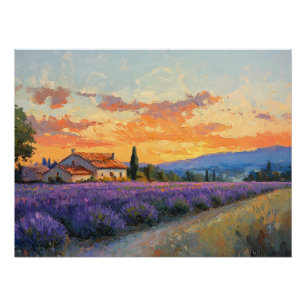 Lavendelfarm in der Provence Poster