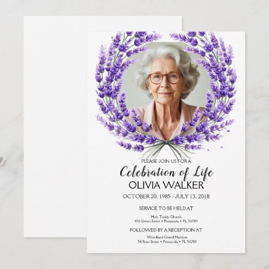 Lavendelfeier Einladung (Vorne/Hinten)