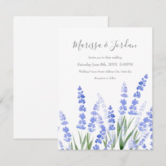 Lavendelfeld 2 einladung (Vorne/Hinten)