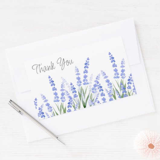 Lavendelfeld 2 rechteckiger aufkleber (Umschlag)