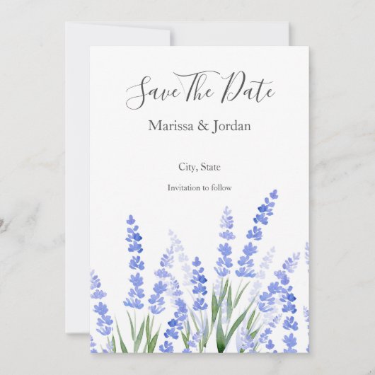 Lavendelfeld 2 save the date (Vorderseite)