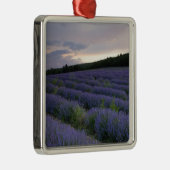 Lavendelfeld am Sonnenuntergang Ornament Aus Metall (Rechts)