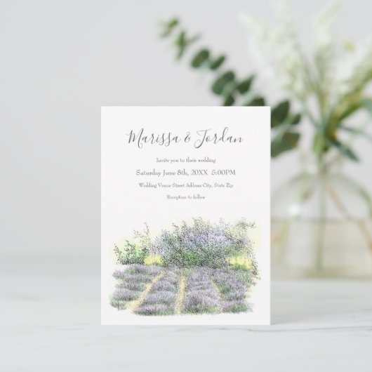 Lavendelfeld Einladung (Stehend Vorderseite)